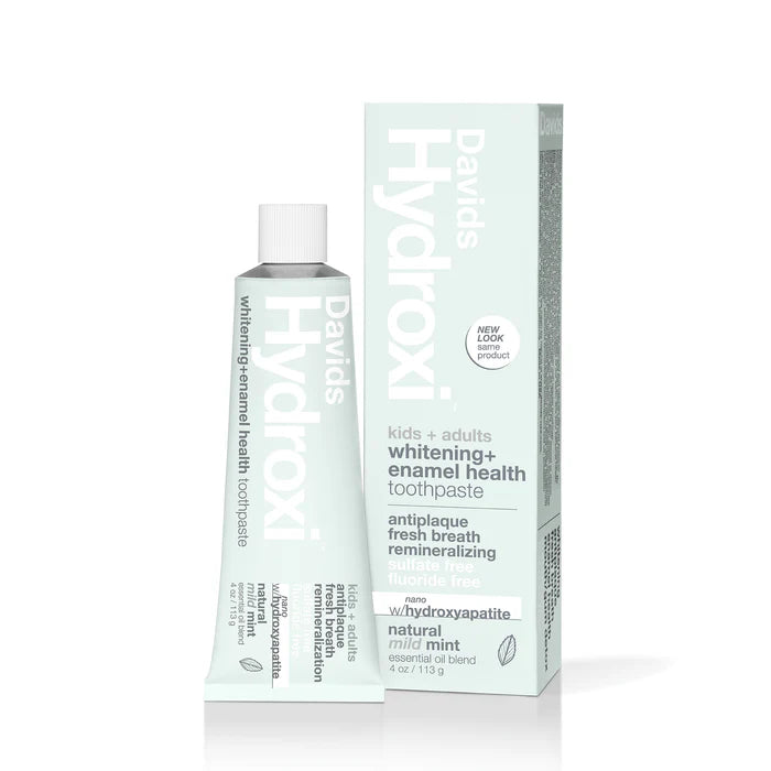 David's Hydroxi toothpaste tube and packaging on a white background