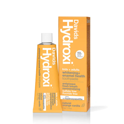 David's Hydroxi toothpaste tube and packaging on a white background