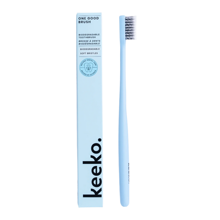 Keeko One Good Brush - Biodegradable Toothbrush Blue