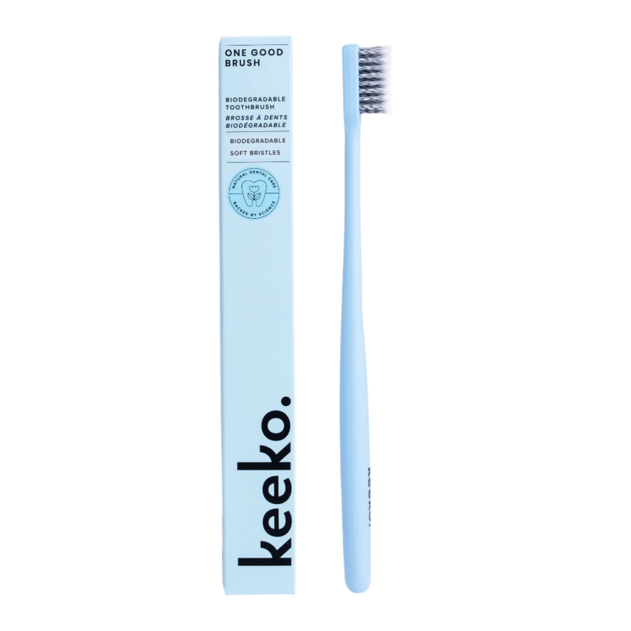 Keeko One Good Brush - Biodegradable Toothbrush Blue