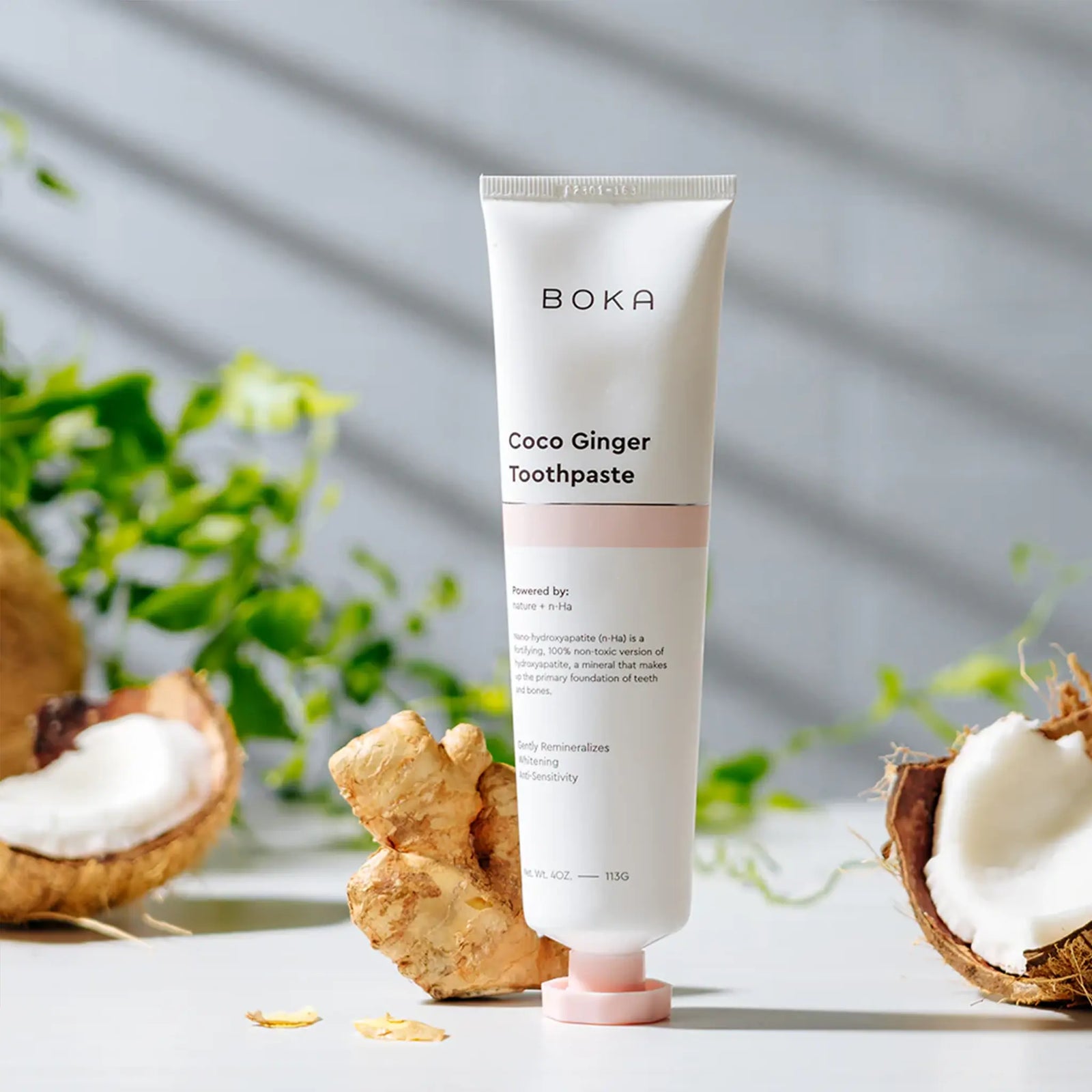 Boka Coco Ginger n-Ha Toothpaste — coconut, ginger and chamomile natural fluoride free toothpaste