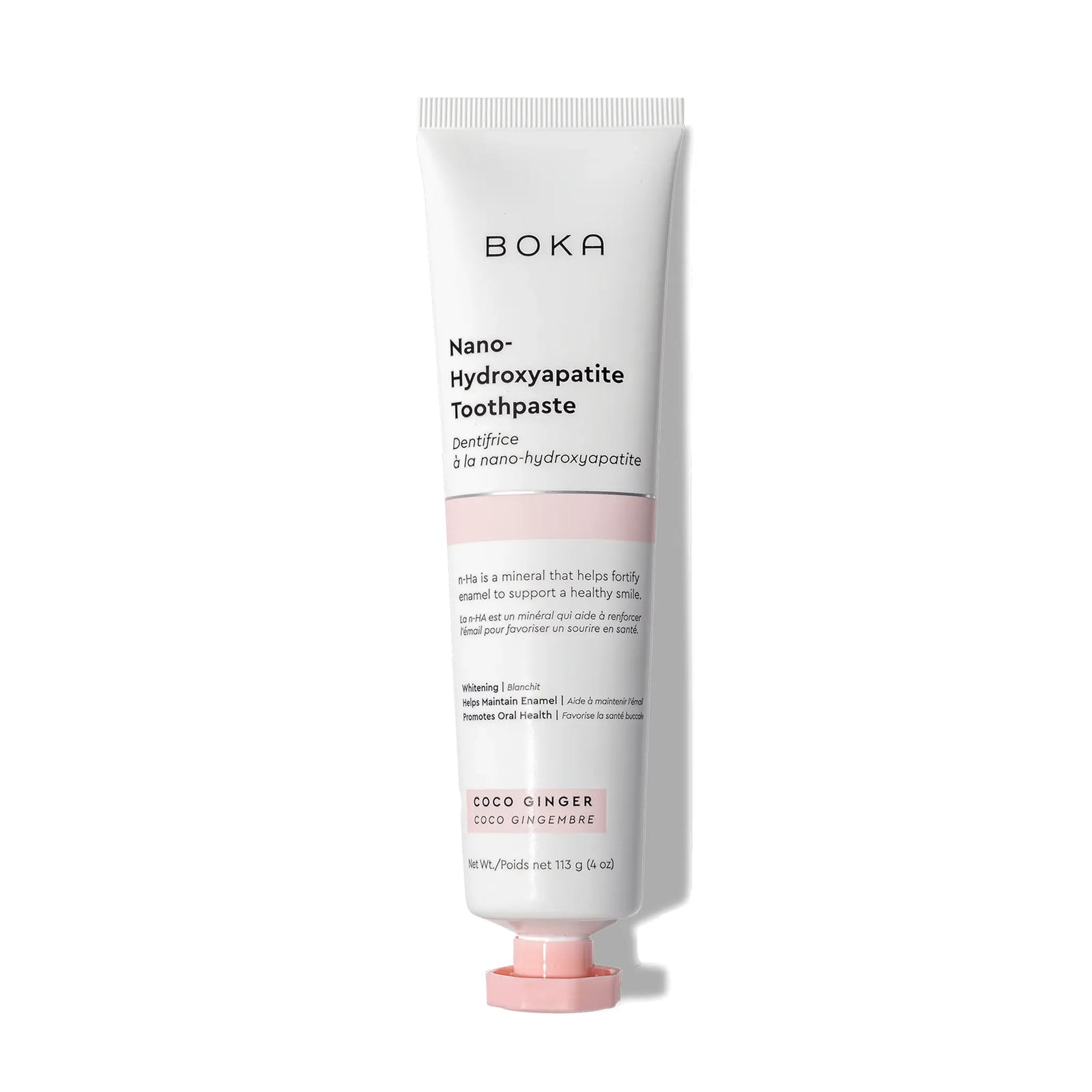 Boka Coco Ginger Nano-Hydroxyapatite Toothpaste tube on white background — fluoride free, SLS free