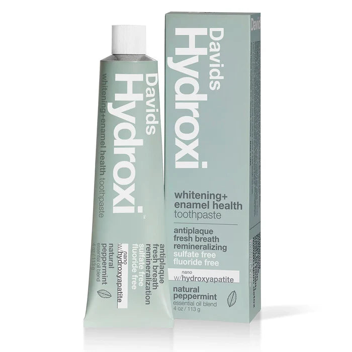 David's Hydroxi toothpaste tube and packaging on a white background