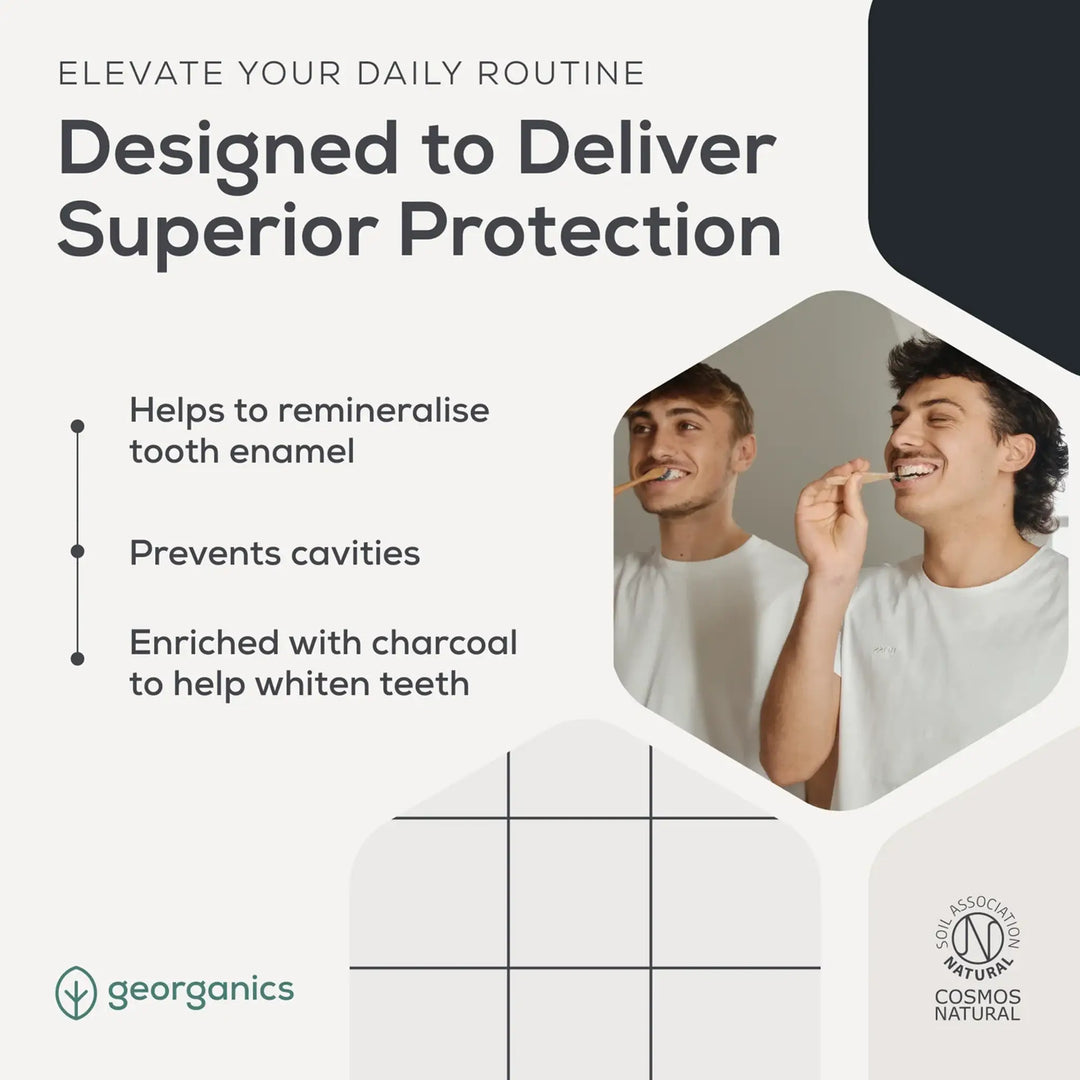 Georganics Fluoride Toothpaste with Hydroxyapatite - Activated Charcoal