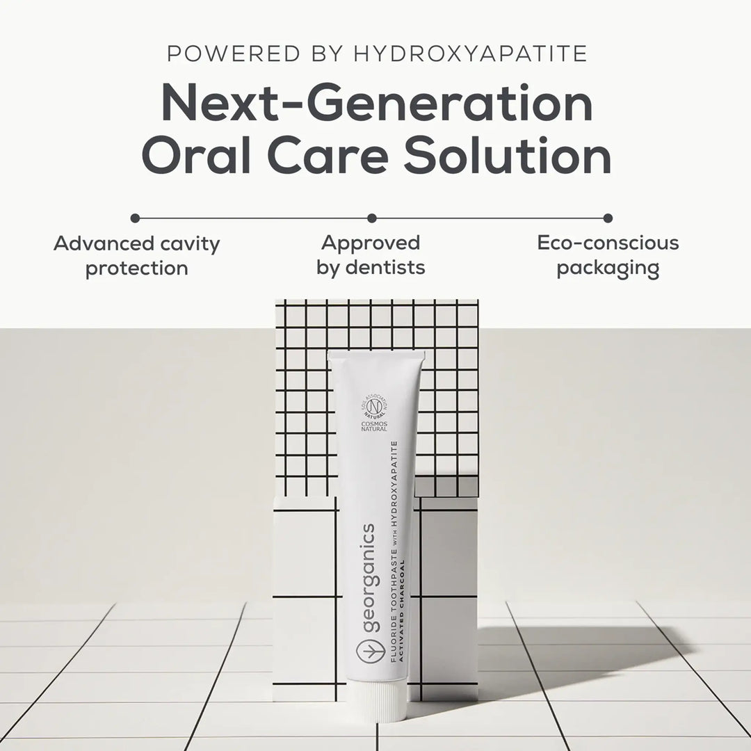 Georganics Fluoride Toothpaste with Hydroxyapatite - Activated Charcoal
