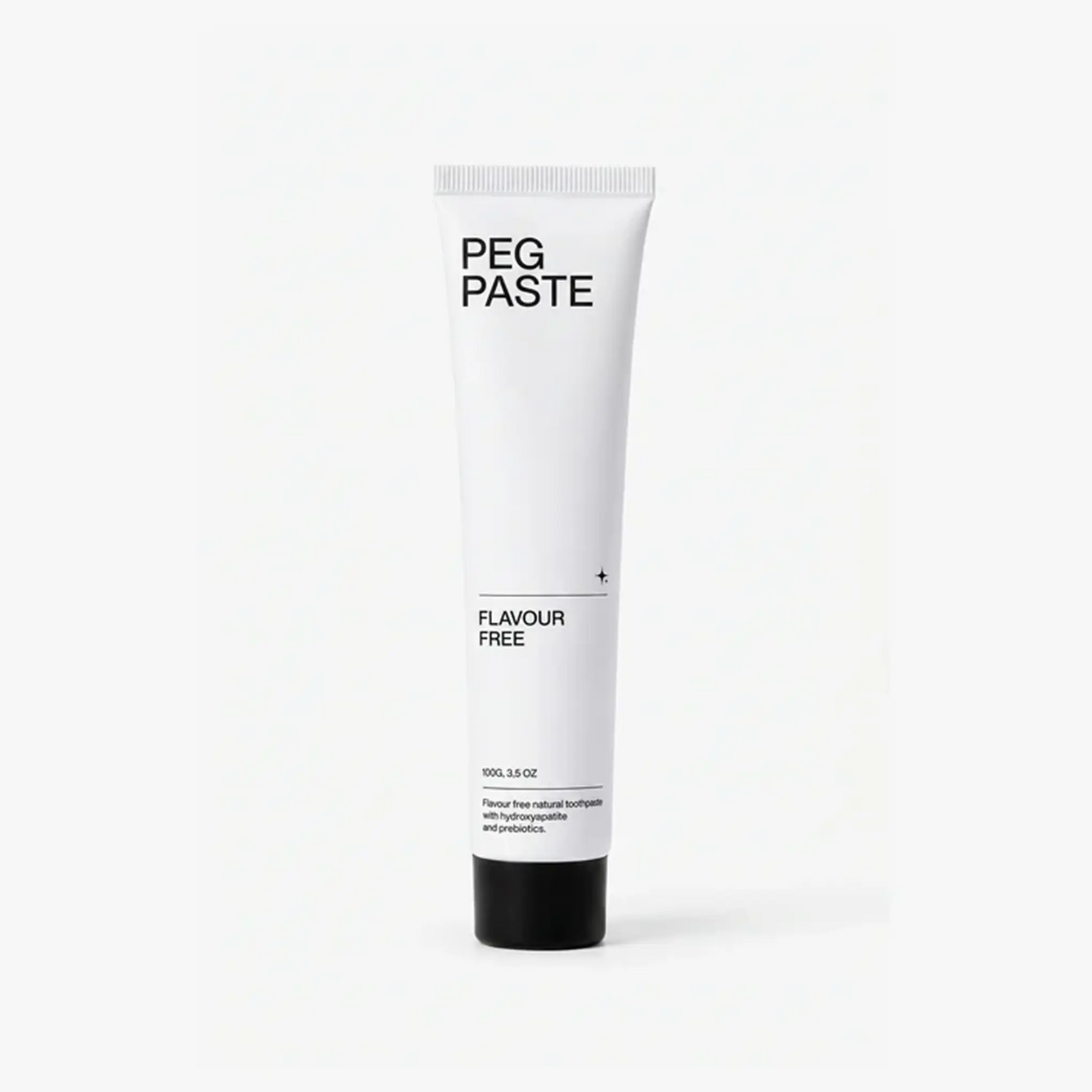 Tube of Peg Paste flavour free on a white background
