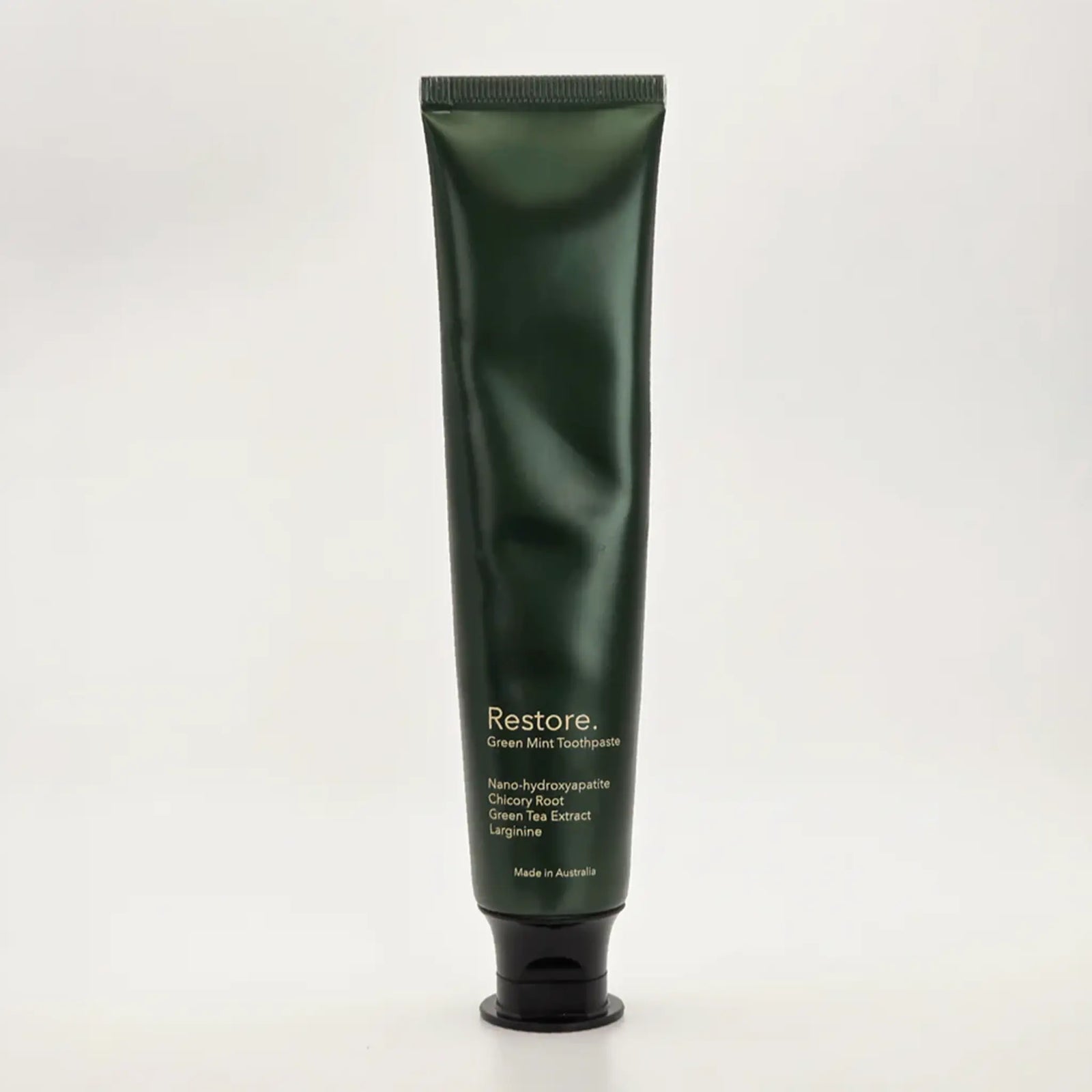 Restore Green Mint nano-hydroxyapatite toothpaste — fluoride-free, SLS-free Australian-made oral care with 15.5% nanoXIM™.
