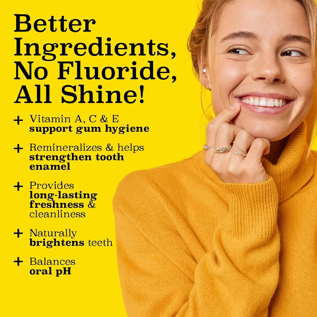 Twice Charcoal Icy Mint toothpaste ingredients panel — hydroxyapatite, charcoal powder, baking soda, vitamins A, C and E