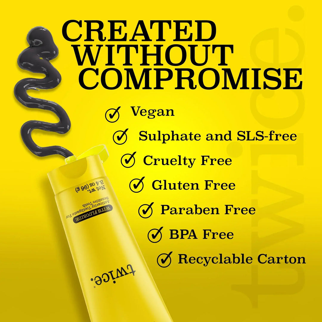 Twice Charcoal Icy Mint toothpaste 96g 3.4oz tube available in Australia at Toothpasteology