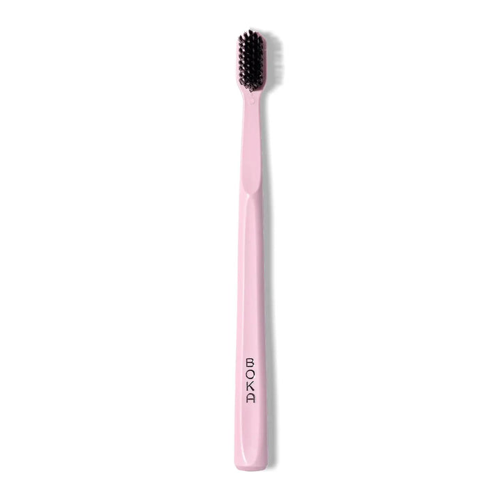 Boka Classic Toothbrush with Extra Soft Activated Charcoal Bristles - Pink