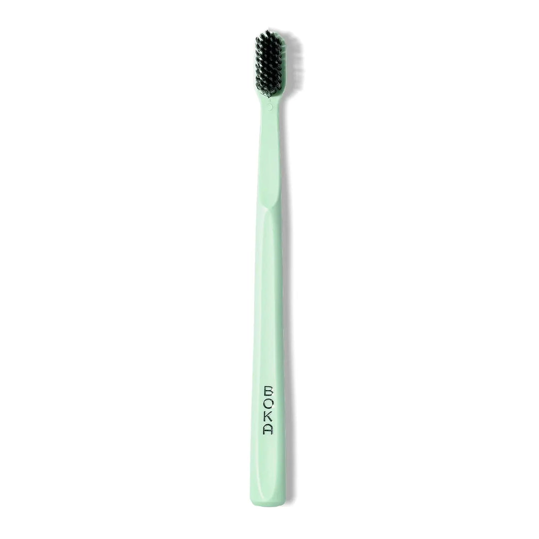 Boka Classic Toothbrush with Extra Soft Activated Charcoal Bristles - Green