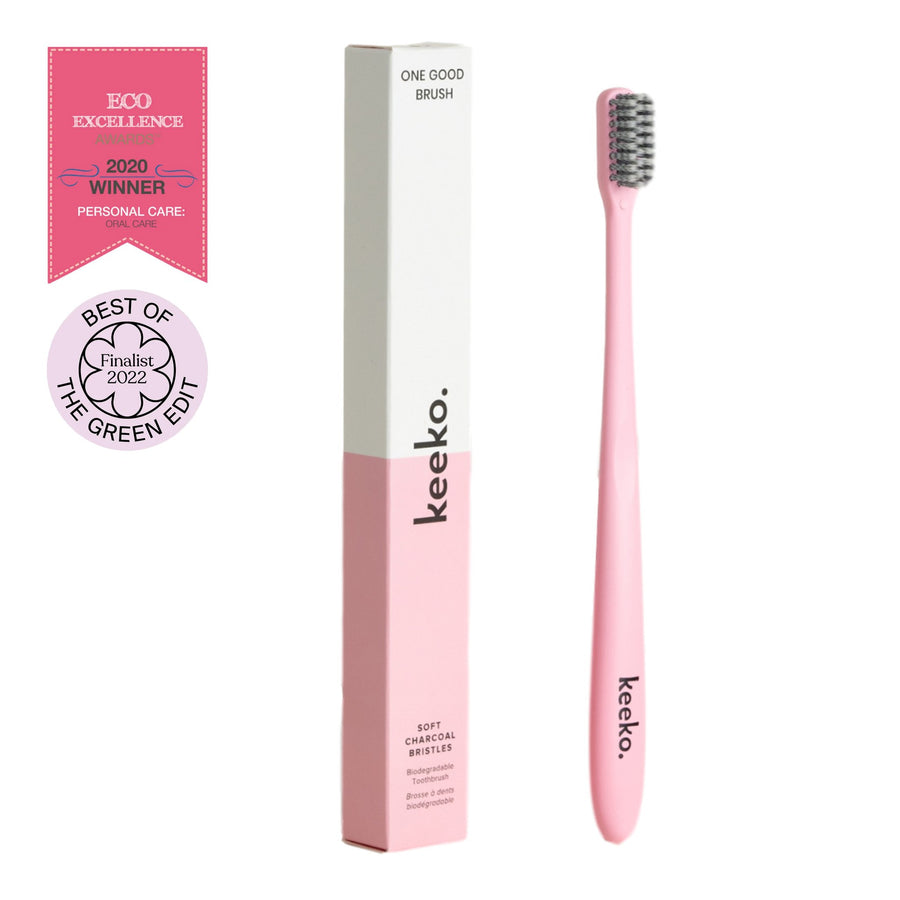Keeko One Good Brush - Biodegradable Toothbrush Pink